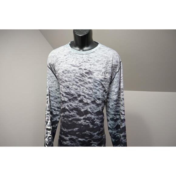 Salt Life SLX UV Shirt Water Fishing Long Sleeve Black Gray Mens Size 2XL XXL - Picture 1 of 11